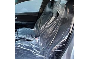 GEHANICO 100 coprisedili usa e getta in plastica per auto, ultra spessi, copertura per riparazione di sedili o ingranaggi, trasparente, anti-sporco, antipolvere, protezione per sedili meccanici (100 pezzi)