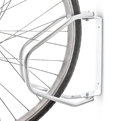 Relaxdays Rtelier vélo VTT H x l x P: 32,5 x 9 x 28,5 cm système range-vélo Parking support pour 1 vélo Métal fixation au sol ou murale porte-vélo, argent