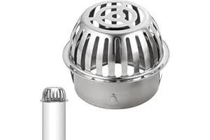 LbsAMP 100 mm Filtres de Gouttière en 304 Ø Acier Inoxydable Protection de gouttière Empêcher tuyaux de toit, feuilles, pollution de mousse Aide à un Drainage Facile (Convient Conduites103 à 123 mm)