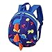 Produktbild Kinder Rucksack Dinosaurier Muster Cartoon Schultasche mit Sicherheitsgeschirr Rucksack anti-loss Seil für Kinder Kleinkind Jungen Mädchen dunkelblau