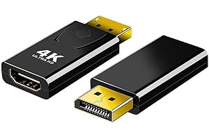 eppfun 2Pack Adaptador HDMI a Displayport, 4K HDMI to Displayport, DP (Puerto de Pantalla) Convertidor Macho a Hdmi Hembra para PC, TV, Monito, Proyectores
