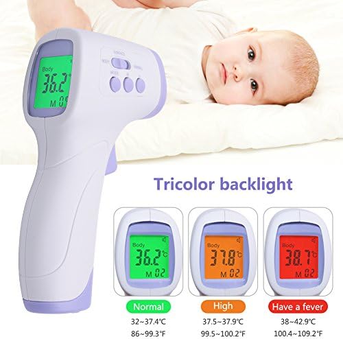 RCYAGODigital Thermometer Non-Contact Infrared Thermometer Medical with Set Alarm Value Fast Reading Body Temperature Thermometer for Baby, Kids, Adults,Pets and Surface of Objects