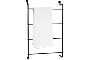AGP ADVANCED GLOBAL PRODUCTIONS Over-The-Door 4-Tier Metal Towel Rack, Black