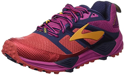 Brooks Cascadia 12, Zapatillas de Running para Asfalto para Mujer, (Poppyred/Peacoat/batonrouge), 38 EU