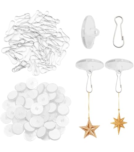 Aeaocvo Ganci autoadesivi da soffitto trasparenti, 50 pezzi, 20 mm, ganci adesivi da soffitto, senza foratura, ganci adesivi senza foratura, per soffitto, cucina, bagno, porta