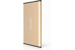 Maxone Disco Duro Externo portátil de 2.5" Ultra Delgado USB 3.0 HDD para Ordenador portátil/Escritorio/Xbox one/PS4/Mac/Chromebook (1TB, Gold)