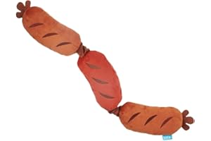 BARKBOX BARK Dog Toy Lickin' Links Sausage Chain Plush Toy For Dogs, 3 Squeakers, Crazy Crinkle, Super Stretch For Silly, Flingy, Fun