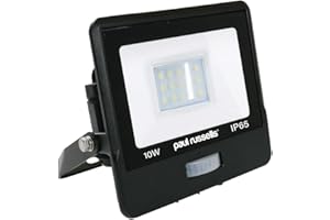paul russells 10W Outdoor Motion Sensor Security Light – 6500K Daylight White, 1000 Lumen PIR Floodlight, IP65 Waterproof, Ultra-Thin Design, Ideal for Forecourt, Backyard, Garages, Garden and More