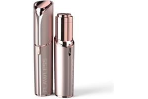 ‎FINISHING TOUCH FLAWLESS Finishing Touch Flawless Face Damenbart- und Gesichtshaarentferner, hypoallergener Scherkopf, schmerzfreier Damenrasierer, wiederaufladbar, inkl. 2 Ersatzscherköpfe, Blush