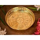 Collectible India Metal Decorative Small Navagraha Plate for Puja Purpose Spiritual Gift Articles(Size: 5.5 Inches)