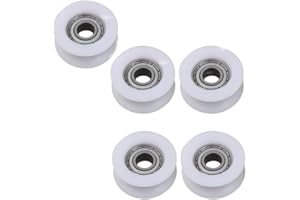 PREAMER 5pcs 17mm Round Groove Nylon Bearing Pulley Wheels Roller for 3mm Rope w/ 695ZZ Bearing