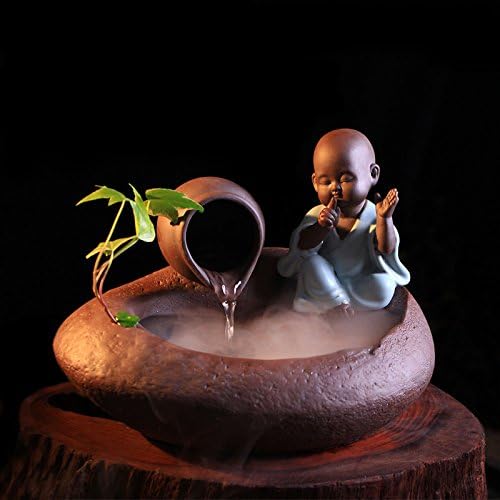 DHJUST Ceramic Creative Desktop Decoration Feng Shui Chinese Fountain Water Wheel Humidifier