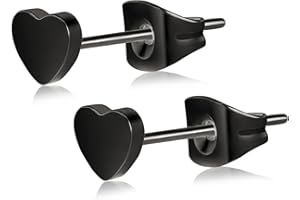 ARTSKIN Kolczyki w kształcie serca Niezawierające niklu hipoalergiczne tytanowe kolczyki wrażliwe kolczyki w kształcie serca dla kobiet nastolatek czarny/srebrny/złoty/różowy