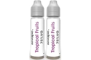 88Vape 0mg Short Fill E-Liquid, 2 * 50ml Vape Juice in a 2 * 60ml Bottle - Made in The UK (Nicotine Free) Designed for Sub-Ohm Devices - 75VG / 25PG SmartGek Package (Tropical Fruits)