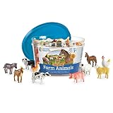 Figuras de colores de 10 animales de granja distintos