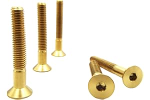 RISON-Titanium Bulloni a Testa Svasata in Titanio GR5 M8x1.25x45mm, Viti a Testa Piatta con Esagono Incassato, Viti a Testa Brugola Bullone Meccanico Viti Filettate per Bicicletta, MTB, 5 Pezzi