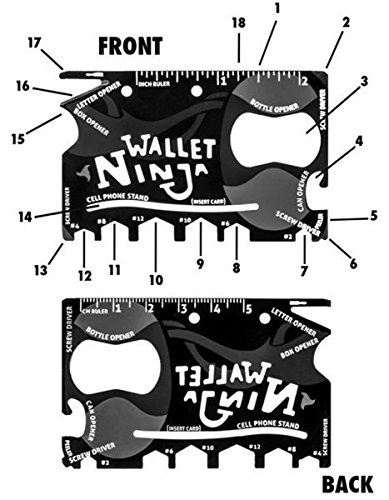 Kreditkarten Multifunktions-Werkzeug Wallet Ninja Multi-Tool mit 18 Funktionen - 5