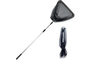 SKIKHN Dammnät, 120 cm fisknät med teleskopisk stång, fisknät, poolskimmer, teleskopiskt fisknät för rengöring av pooler och