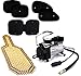 Auto Pearl - Combo Of - Car Full Wooden Bead Seat , Chipkoo Sun Shade Curtain Black Set of 4+1 And 12 Volts Heavy Duty Metal Tire Inflaltor RS.2322.00