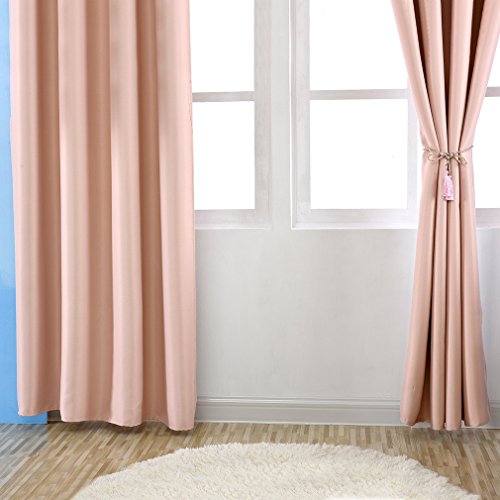 KINLO® 2 Stücker 145*245cm (BreitexLänge) Gardinen blickdicht Rosarot Vorhang blackout 100% Polyester Verdunklungsvorhang mit Ösen für Schlafzimmer Wärmeschutz & Geräuschreduzierung 2 Jahren Garantie - 3