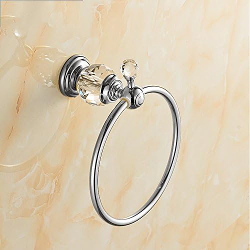 Copper towel ring / retro towel rack / European kitchen and bathroom pendant / shelf (color:Silver / Gold / Rose gold) ( Color : Silver )