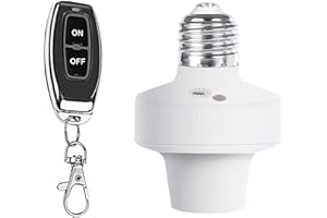 QIACHIP Lampada telecomando senza fili portalampada E27 Base lampadina, kit di interruttore wireless 433 mhz con on/off, supporto lampadina LED, incandescenza