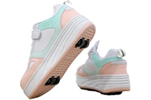 ENEN Scarpe con Rotelle Bambina, Outdoor Stile di Strada Sportive Scarpe da Skateboard, 4 Ruote Skateboard Sneakers Multisport Scarpe da Ginnastica da Pattini per Ragazze e Ragazzi