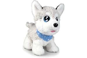 Simba - Chichi Love Husky - Peluche Interactive 30cm - 60 Sons - Version Française - Dès 4 Ans - 105890050002