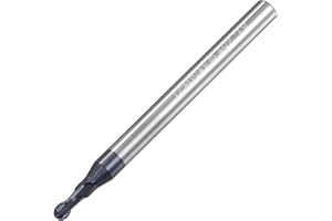 sourcing map Ball Nose End Mill 1.5mm Tip Radius Solid Carbide AlTiSin Coated CNC Router Bits 2 Flute Spiral Milling Cutter HRC45 with 4mm Shank 50mm (2-inch) Length