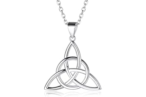 CHICSILVER Naszyjnik ze srebra wysokiej próby 925 celtycki węzeł w kształcie serca dla kobiet, irlandzka biżuteria, naszyjniki ochronne (z pudełkiem na prezent)