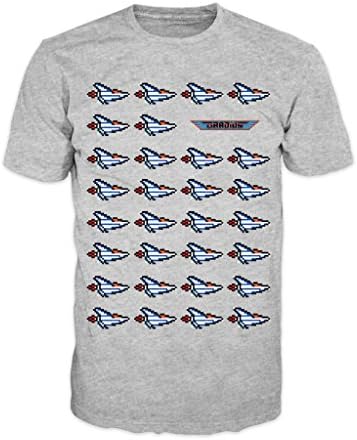 Gradius Repeat Vic Viper Pixel Official Men's T-Shirt (Heather Grey) (X-Large)