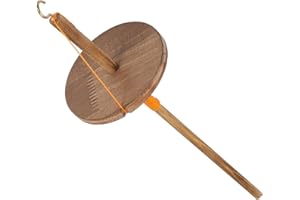 BENECREAT Fusaiola A Fuso Cadente, Strumento per Filatura A Ruota, Strumento per Filare con Fuso In Legno per Principianti, per Lavori di Filatura Fai Da Te (90x250mm Tondo)