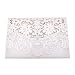 Produktbild diadia 100 Laser geschnitten Hochzeit Einladungen + blanko Karte + Umschläge + fadensiegelung Aufkleber, Einladungen für Bridal Dusche Quinceanera Favor Geburtstag Junggesellenabschied weiß weiß 18.5*12.5cm