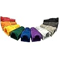 FEDUS RJ45 Boot CAT6 CAT6E CAT5 CAT5E Ethernet Network Cable Strain Relief Boots Cable Cap Connector Plug Cover Mixed Colors (Pack of 100)