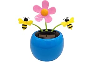 GUSENGO Solar Wackelfigur Blume - Solar Tanzende Blume Solarblume Wackelfigur Wackelblume, Auto Zubehör Innenraum, Solar Solarbetriebene Wackelblume Für Desk Dekoration