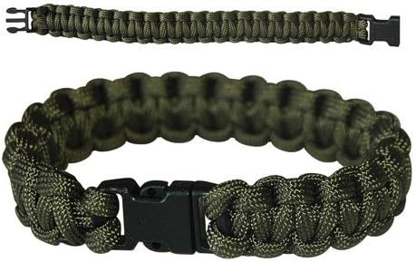 CN Outdoor Paracord Bracelet / Military Survival Wristband Plastic Buckle Olive Green