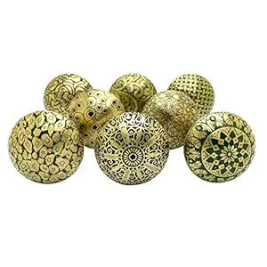 SHWetail Brass Knobs for Cabinets and Cupboards (36mm, Brass) -Pack of 8 (Brass Multi Colored)