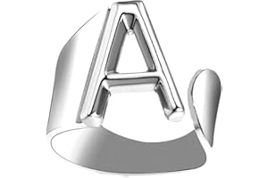 Only faith Anillos de letras iniciales acero inoxidable ajustable, Anillos abiertos de letras para mujer, joyería de moda