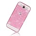 Produktbild Sunroyal Samsung Galaxy J3 (2016) DUOS Smartphone (5,0 Zoll (12,63 cm) Handy Hülle Schutz Bling Hart Case Harte Glitzer Diamant Luxus Gel Crystal Kristall Zurück Hard Back Cover Rückseite, Rosa Pink