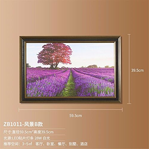 SADASD Led Bedside Lamp Aisle Corridor Wall Hanging Lights Living Room Decorative Frame Painting Lamp Room Creative Bed Headlights, Scenery C