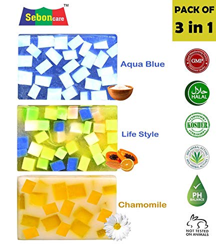 SebonCare Handmade Soaps Bathing Bar Combo Pack of 3 Enrich with Dead Sea Salt & Glycerin, 100g each (SLS & Parabean Free) RS.198.00