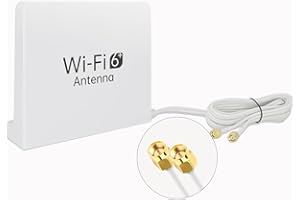 Wodgreat Antena SMA 6dBi, WiFi 6E Tri-Band 2.4GHz + 5GHz + 6GHz Base magnética Antena WiFi omnidireccional, antena de red interior con cable de extensión de 1.5 m para router WiFi inalámbrico CPE