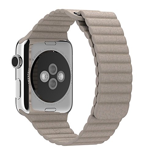 38/42 mm Apple Watch Bands Echt Leder Schlaufe iWatch Band Schlaufe, mit Magnet Schnalle Lock Ersatz Band für Apple Watch Alle Modelle - 2