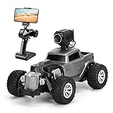 Modo de control dual - Podrá utilizar el mando a distancia o aplicación móvil para conducir esta carros de RC. El controlador de radio tiene una frecuencia 2.4G, lo que le permite a las carreras con sus amigos al mismo tiempo. Los dos modos de controlar le dan más posibilidades de elección para conducir.