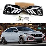 tagfahrlicht honda accord LED-Blinklicht July King LED Tagfahrlicht DRL DRL-T-Civic-Ha-2017 für Civic 10th Hatchback 2017-2019, LED Front Stoßstange Licht mit gelben Blinker Licht