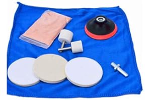 CENTERALY Kit de pulido de cristales de coche, 9 piezas, incluye óxido de cerio en polvo, perfecto para eliminar arañazos