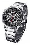 FIREFOX WORLDTIMER FFS40-102 sunray schwarz Weltzeitanzeige Chronograph Herrenuhr Armbanduhr Sicherheitsfaltschließe massiv Edelstahl wasserdicht Miyota OS20 Kaliber
