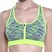 Produktbild Swallowuk Damen Sport BH Bustier Push Up Yoga Sportliche Weste Stretch Bra Top Fitness Kurze Bluse mit Reißverschluss (XL, Grün)