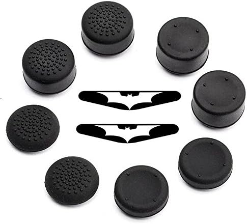 10 in 1 Acekit Playstation 4 PS4 Controller Joystick Thumbstick Caps Thermoplastic Polyurethane DualShock Controller With 2 x Playstation 4 Light Bar Sticker, 10 in 1 Joystick Kappen