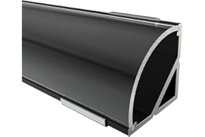 Alumino - Profil aluminiowy LED czarny – 200 cm – profil narożny – półpokrywa + akcesoria w zestawie – do taśm LED 16 mm – długość 2 m – kompatybilny z Philips Hue – Spree